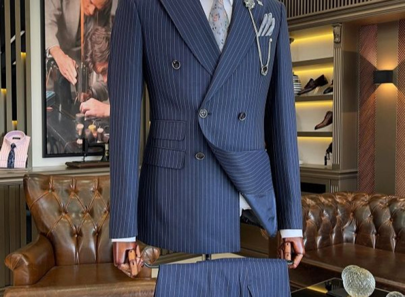 Pinstripe Double Breasted Suit